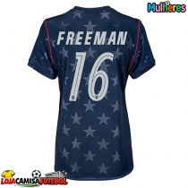 Camisa de Futebol Estados Unidos Alex Freeman #16 Equipamento Secundário Mulheres Mundo 2026 Manga Curta